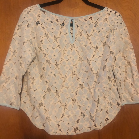 Lace See-Through 3/4 Sleeve Blouse - Picture 3 of 3